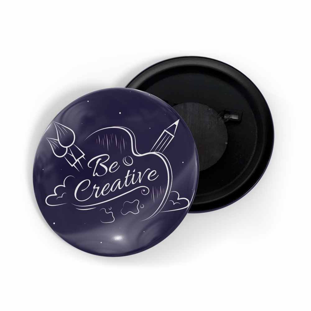 dhcrafts Fridge Magnet Blue Color Be Creative Glossy Finish Design Pack of 1 (58mm)